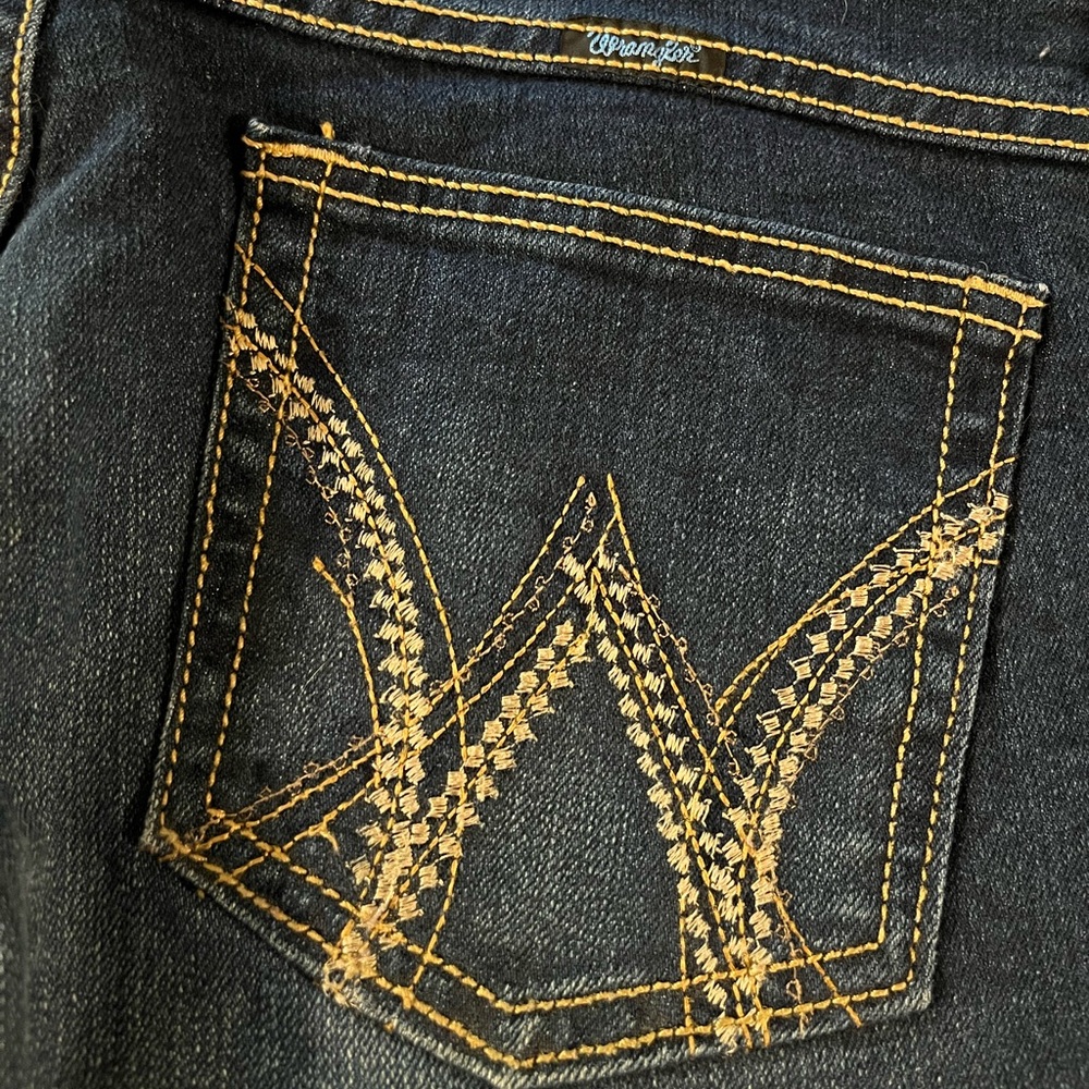 Wrangler Q Baby Women's Dark Blue Boot Cut Jeans Long - Picture 2 of 5